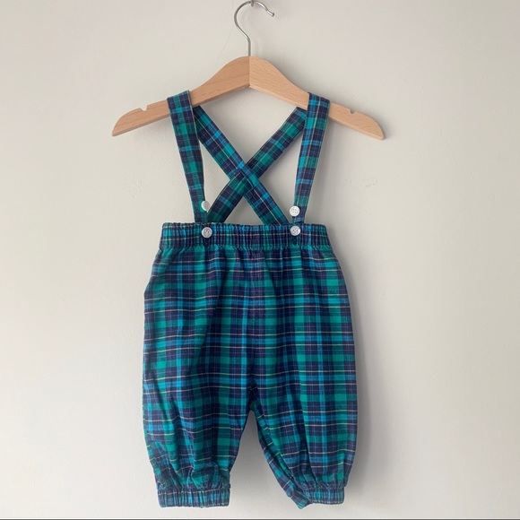 Vintage Other - Vintage Plaid Suspender Pants